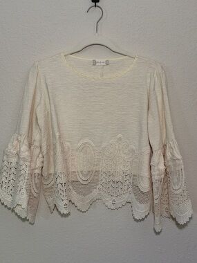 Altar'd State Boho Lace Trim Top - S